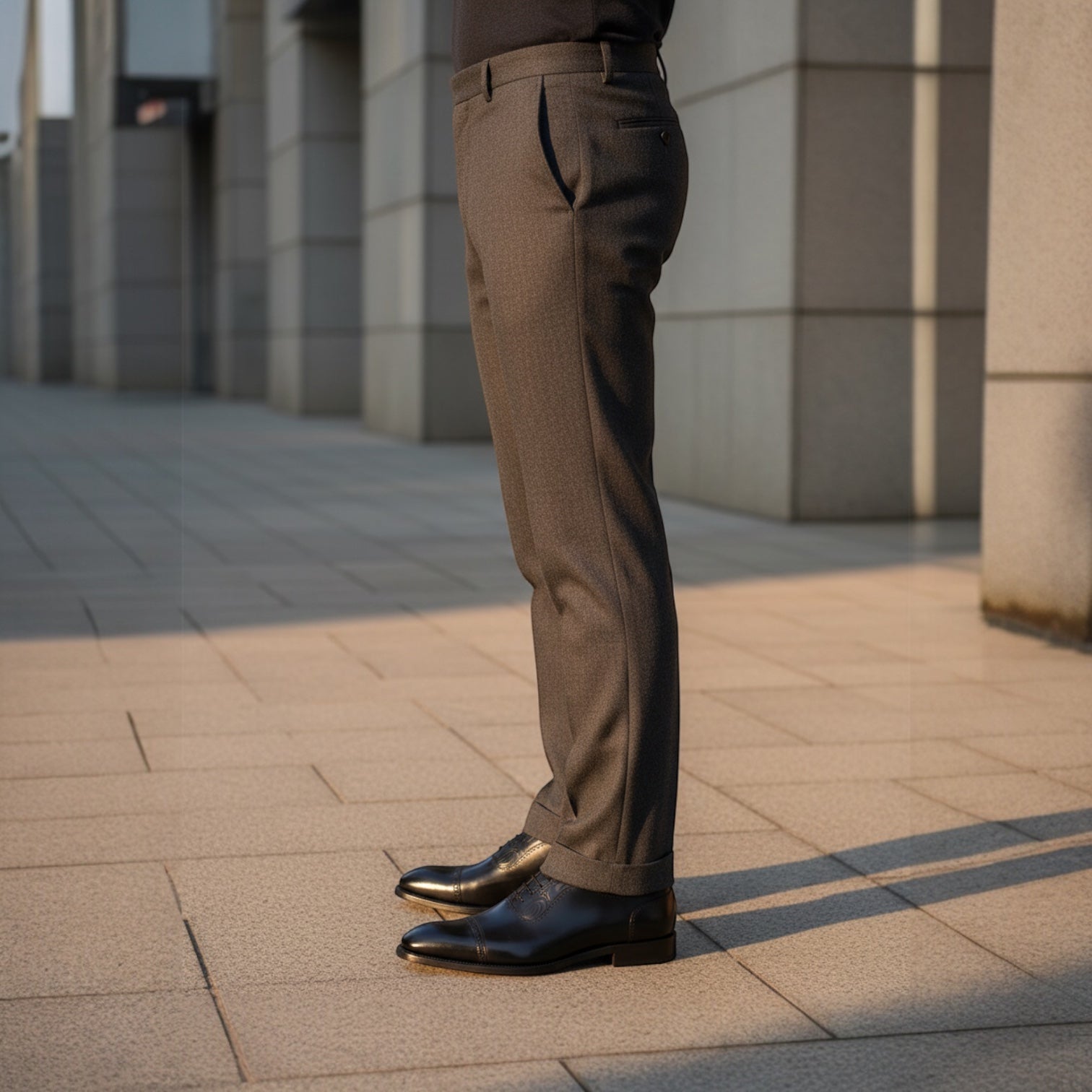 Barcon Getta Inc BISSAU classic Oxford dress shoes in gunmetal black full grain leather with brogue detailing.