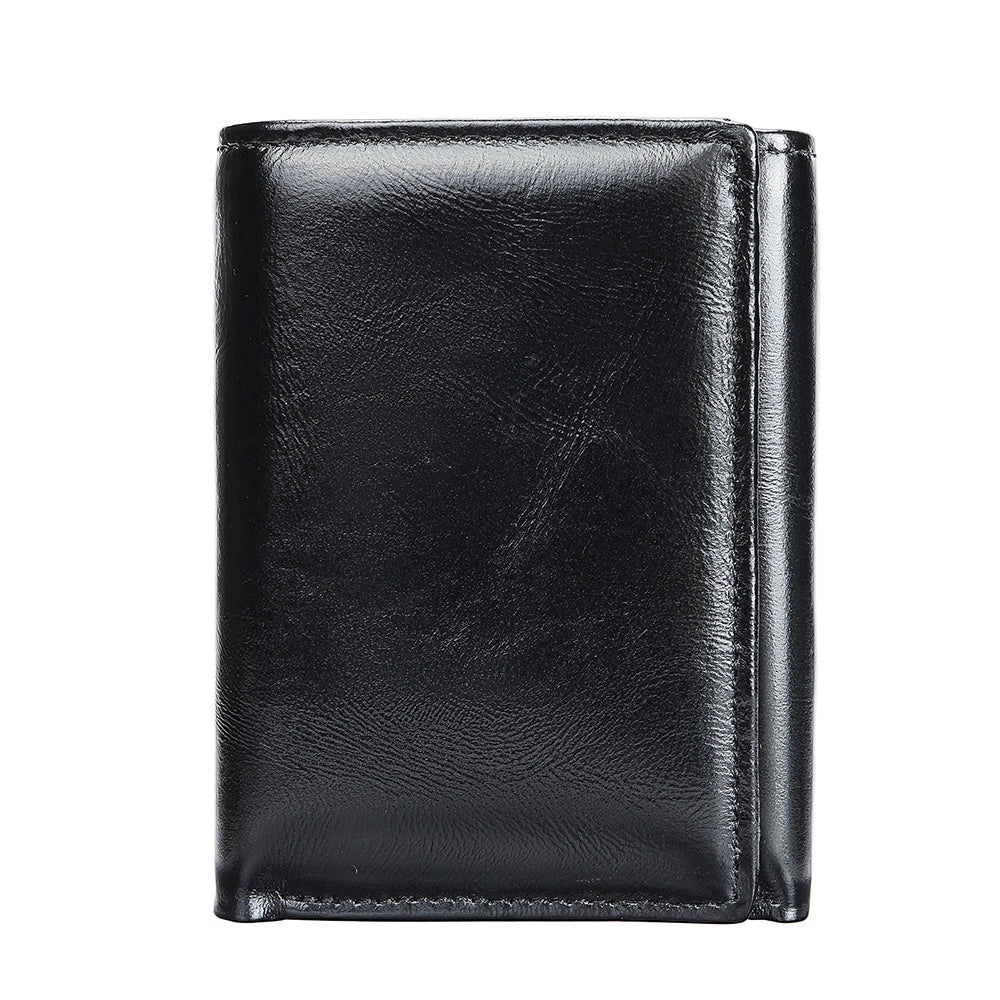 Barcon Getta Inc black genuine leather 2-way folder wallet with 10 card slots, 2 bill compartments, and ID window.