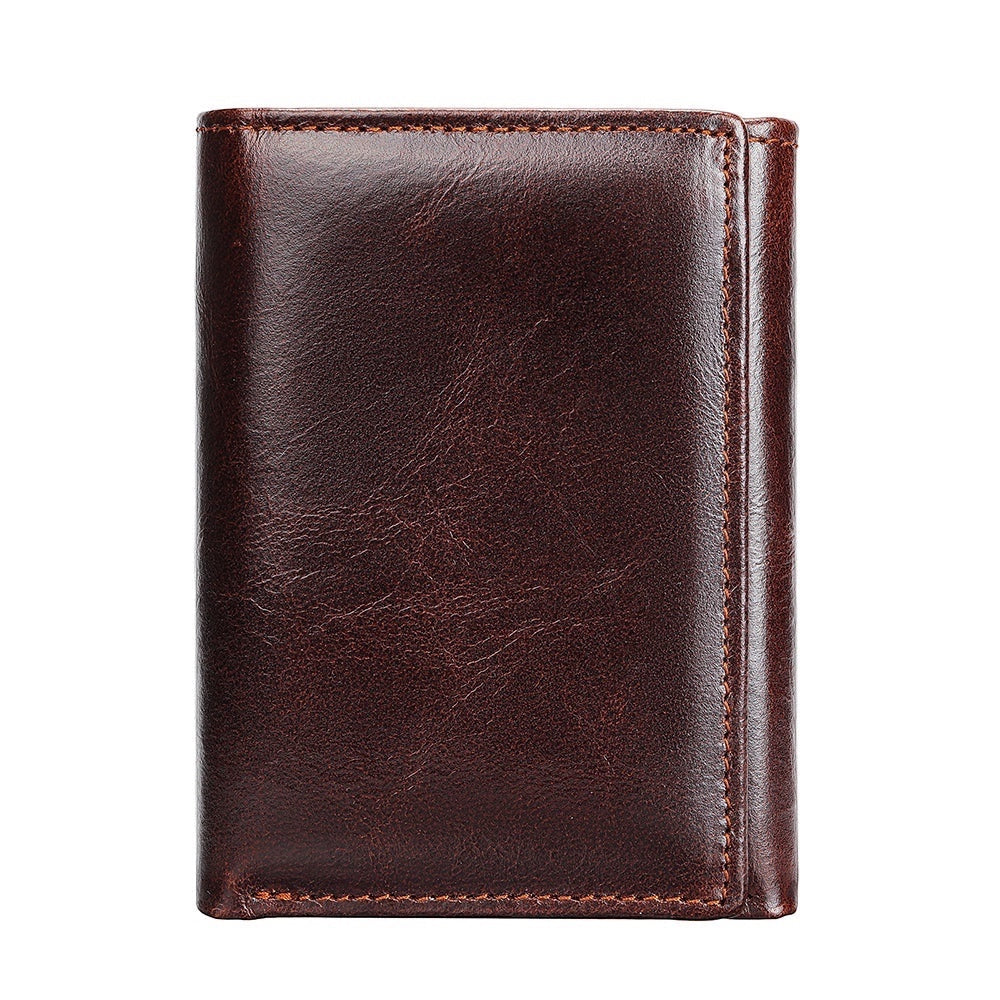 Barcon Getta Inc brown genuine leather 2-way folder wallet with 10 card slots, 2 bill compartments, and ID window.