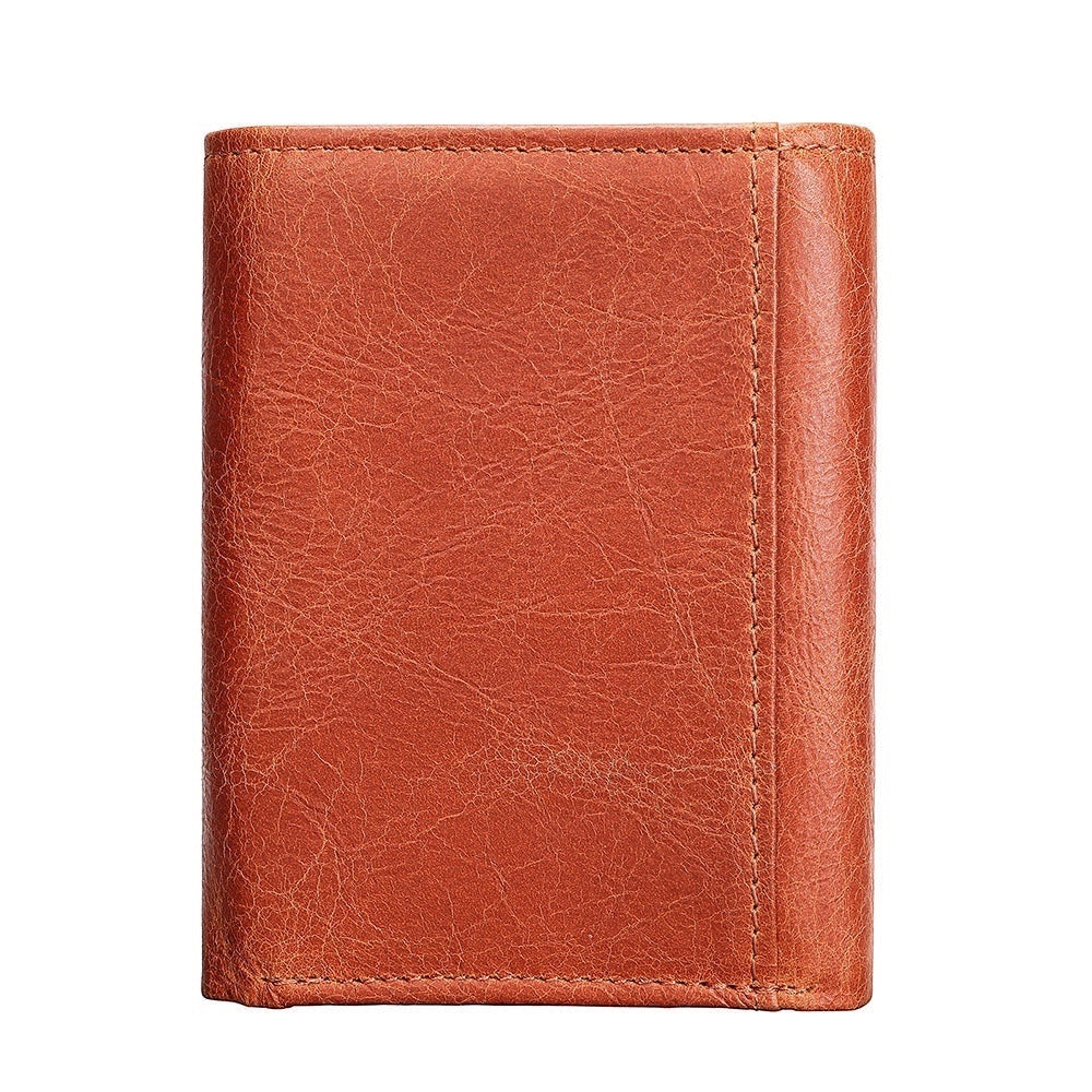 Barcon Getta Inc brown genuine leather 2-way folder wallet with 10 card slots, 2 bill compartments, and ID window.