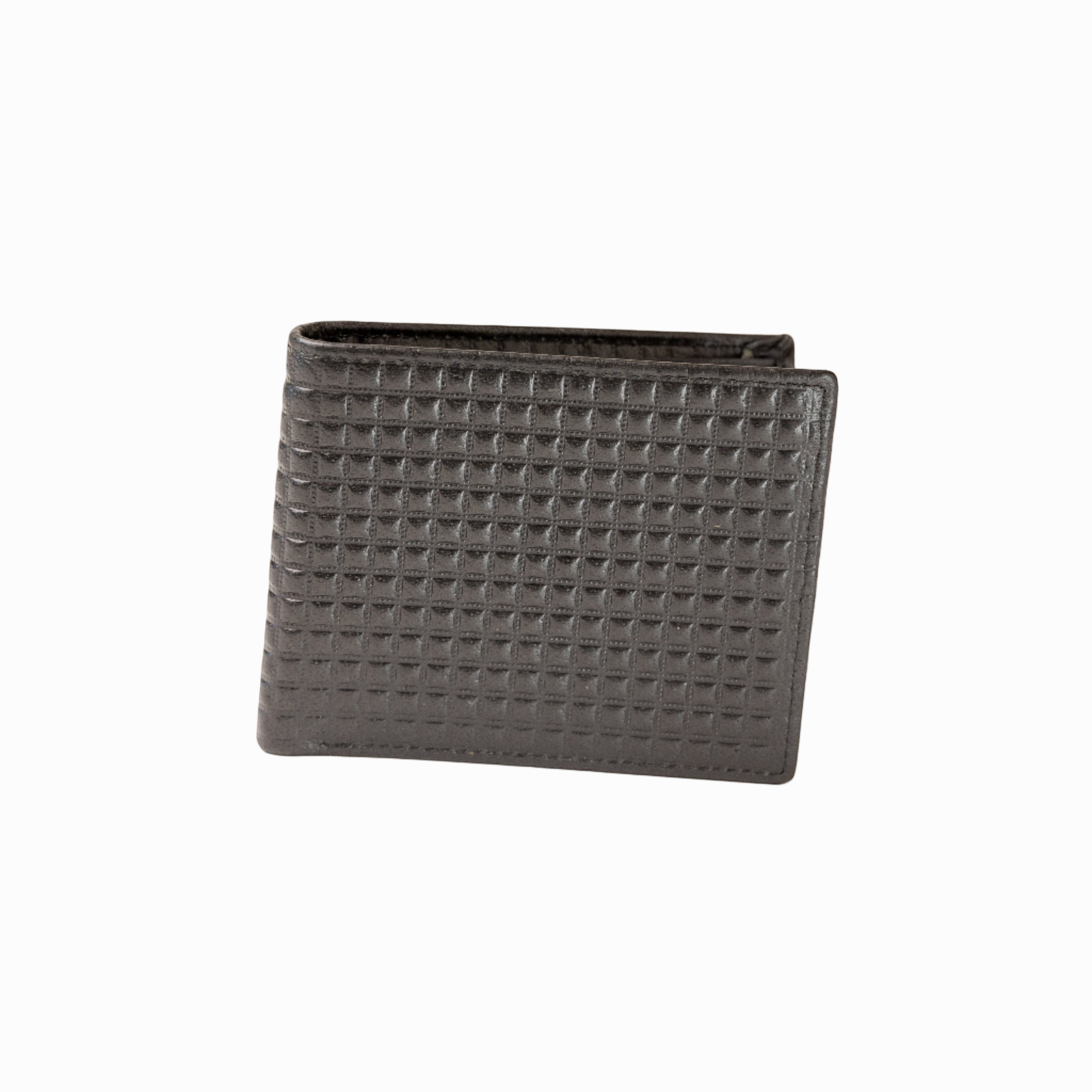 Barcon Getta Inc The Criterion bifold wallet in dark grey textured Ethiopian leather.