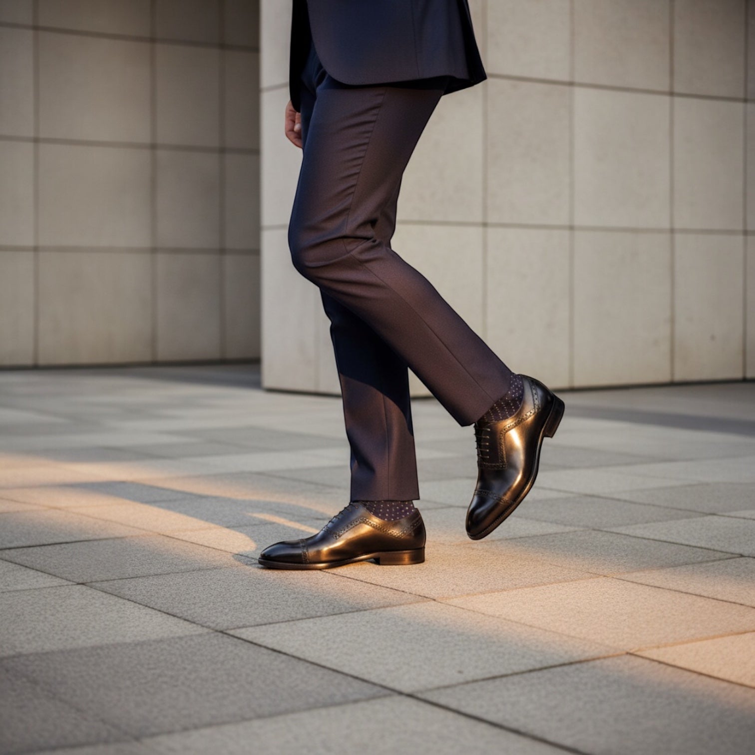 Barcon Getta Inc GITEGA black leather cap toe Oxford dress shoes with brogue detailing