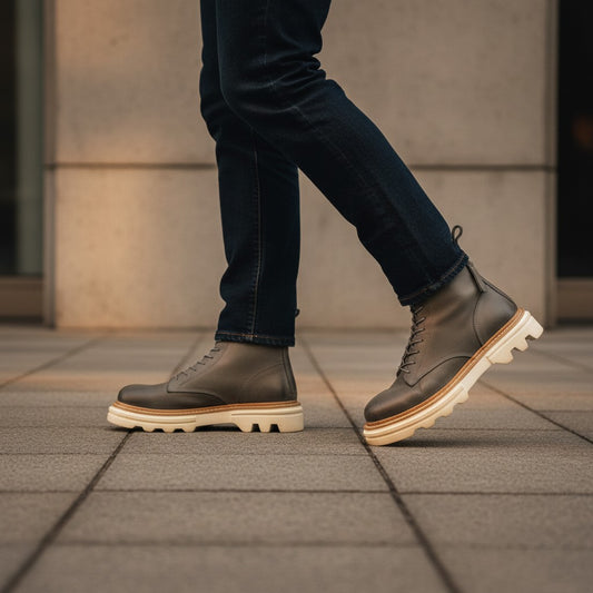 Barcon Getta Inc Kilimanjaro grey full grain Ethiopian leather lace-up boots with side zip and chunky sole.