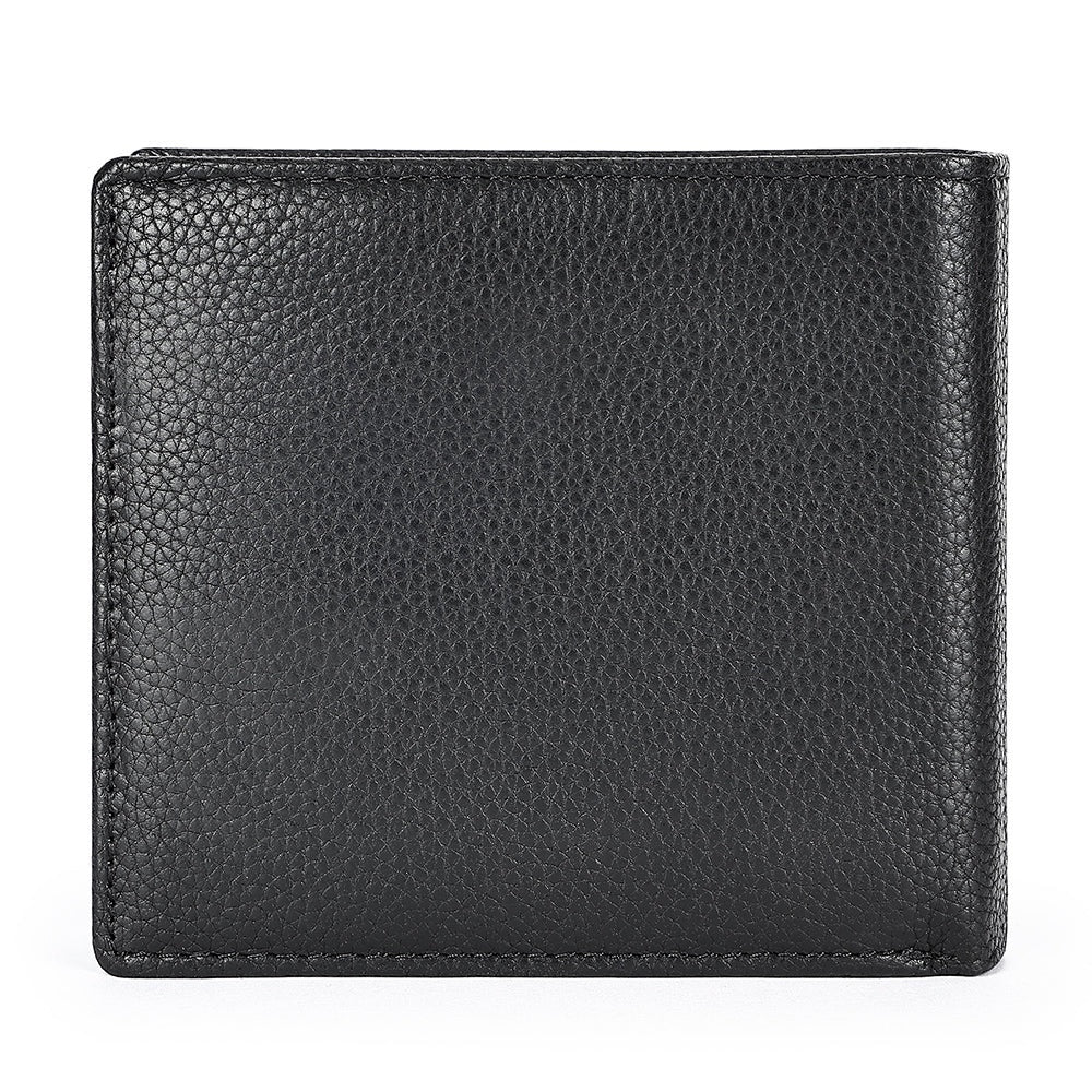 Barcon Getta Inc The Linear Fold black full grain leather bi-fold wallet with 10 card slots and bill compartments.