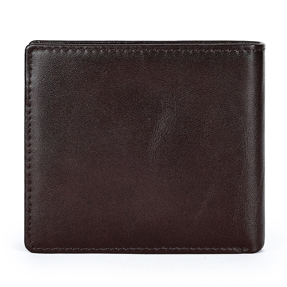 Barcon Getta Inc The Linear Fold brown full grain leather bi-fold wallet with 10 card slots and coin slot.