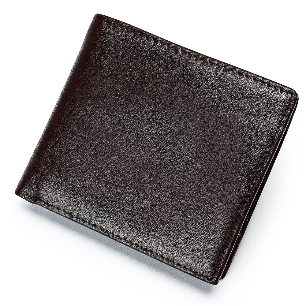 Barcon Getta Inc The Linear Fold brown full grain leather bi-fold wallet with 10 card slots and bill compartments.