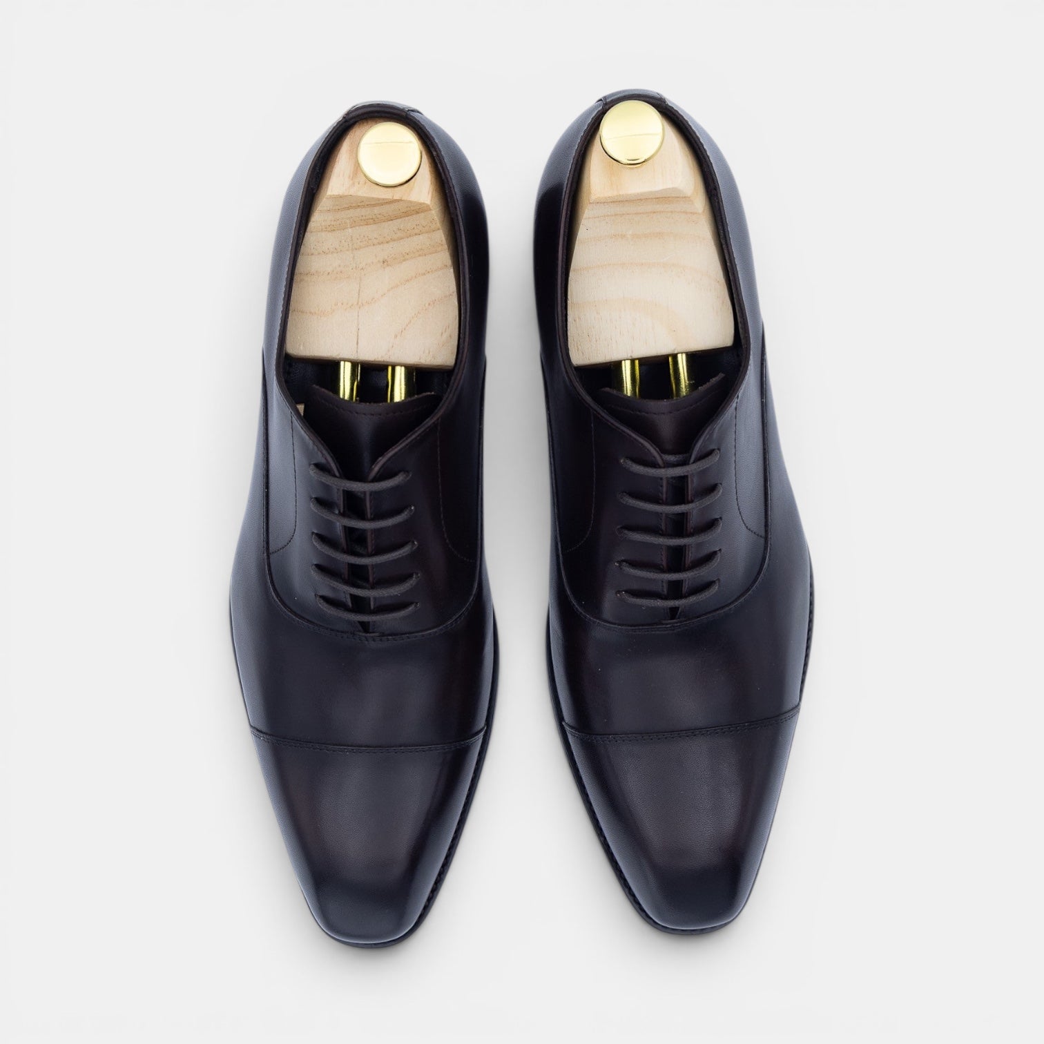 Barcon Getta Inc MOGADISHU CLASS dark espresso brown full grain leather cap toe Oxford dress shoes.