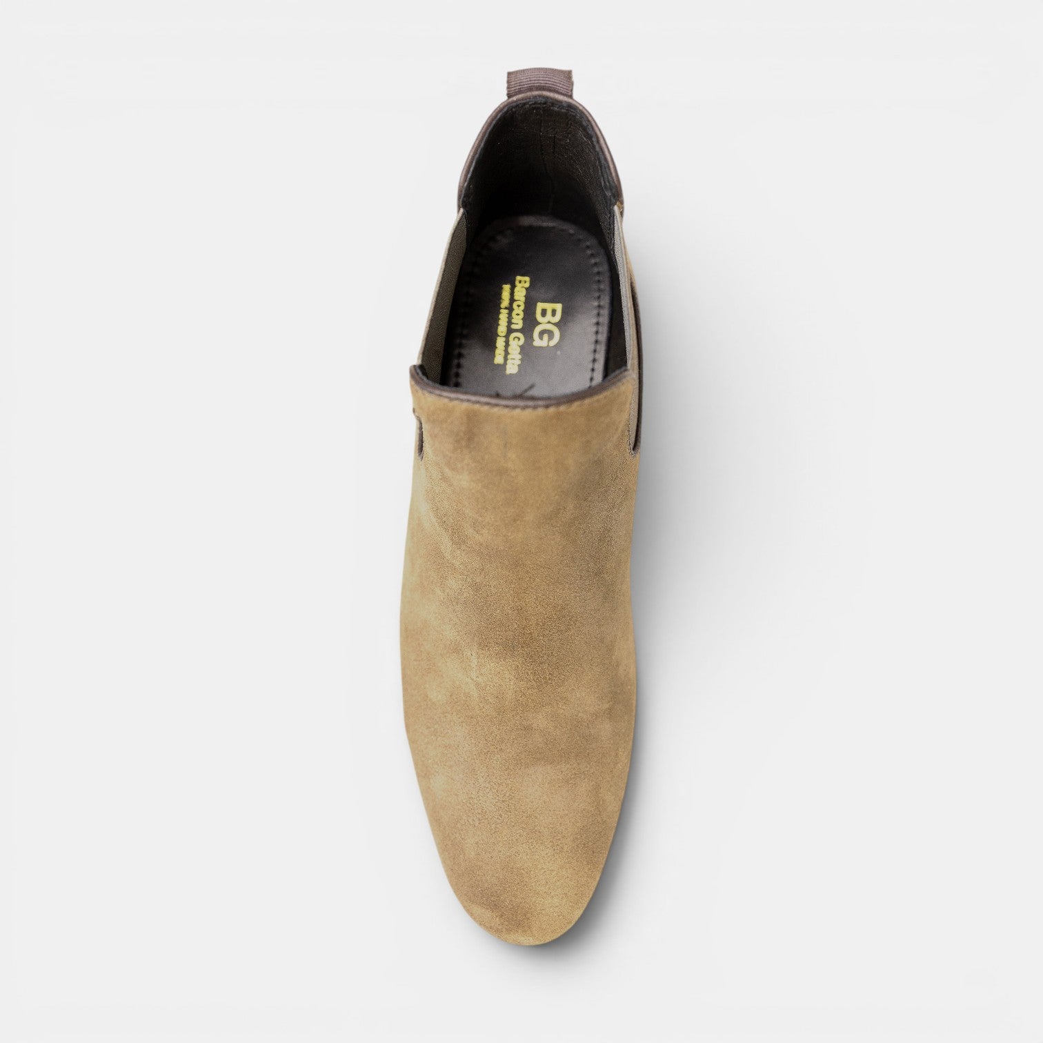 Barcon Getta Inc tan suede ASMARA Chelsea boots with elasticated side panels and subtle heel.