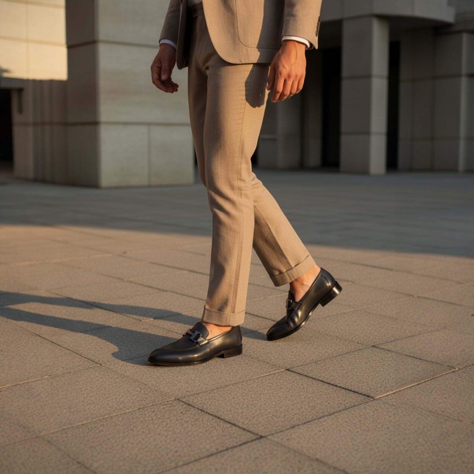 Barcon Getta Inc. HARER dark charcoal full-grain leather horsebit loafers with gunmetal hardware.