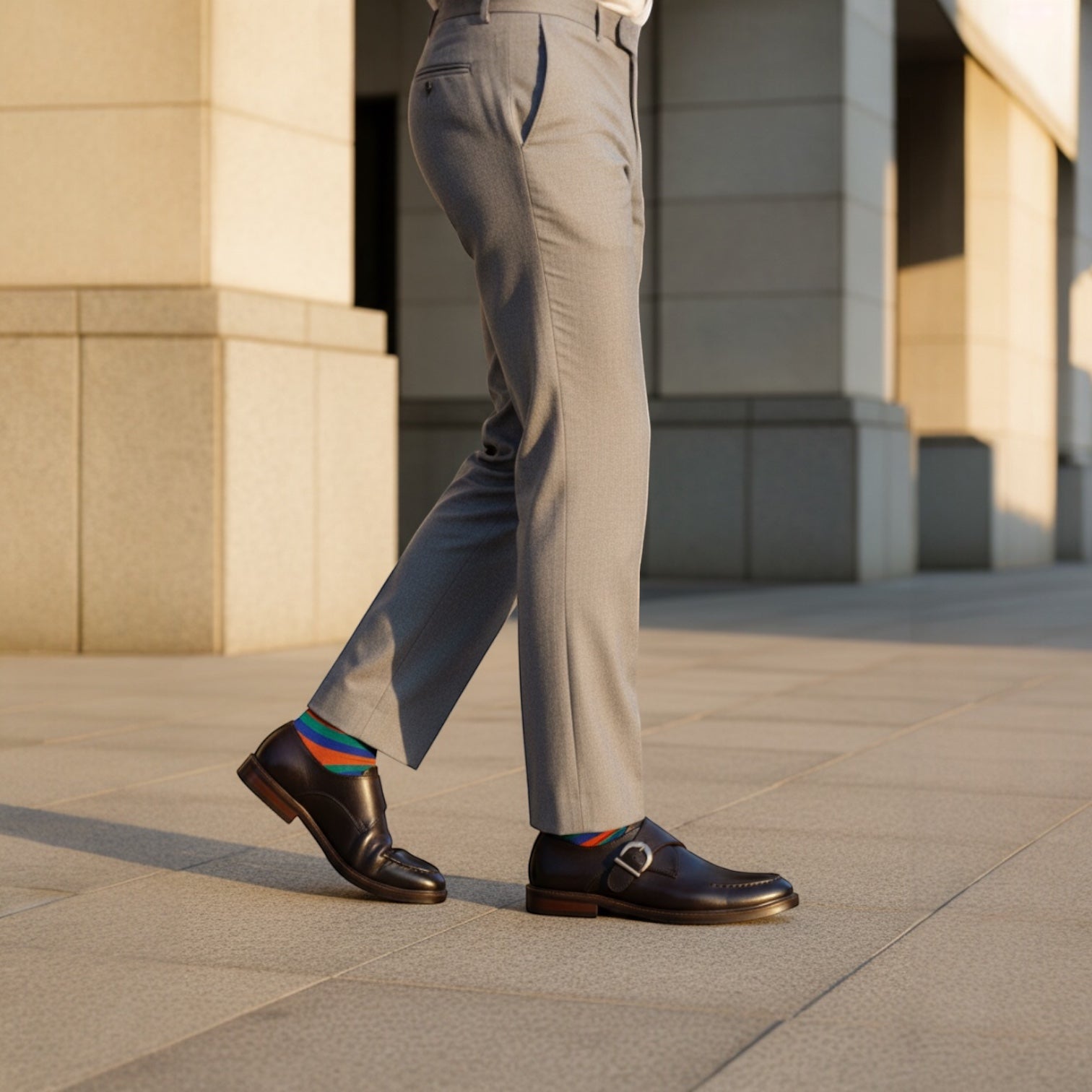Barcon Getta Inc BAMAKO single monk strap dress shoes in burnished tobacco brown full grain leather with silver buckle.