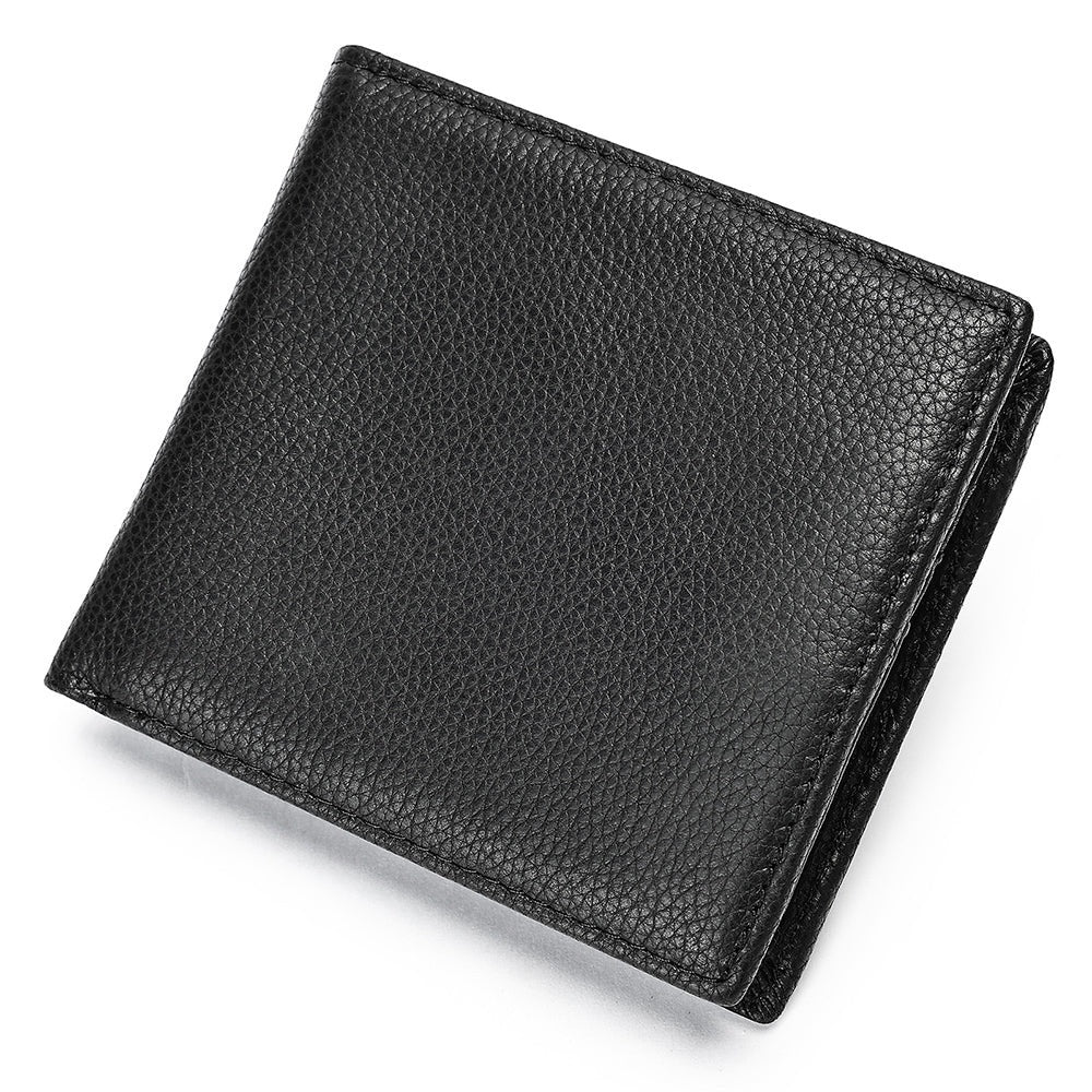 Barcon Getta Inc black full grain leather bi-fold wallet with 10 card slots and coin slot.
