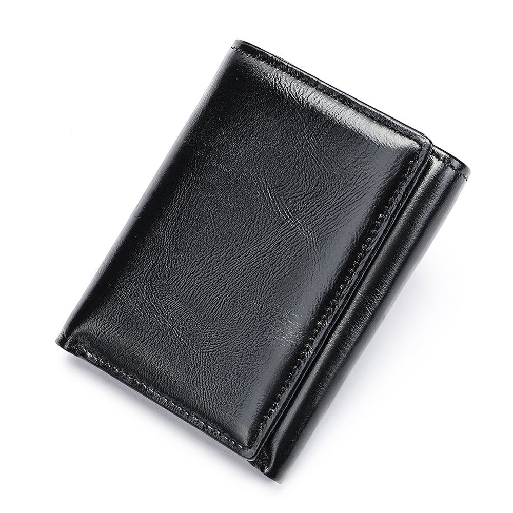 Barcon Getta Inc black genuine leather 2-way folder wallet with 10 card slots, 2 bill compartments, and ID window.