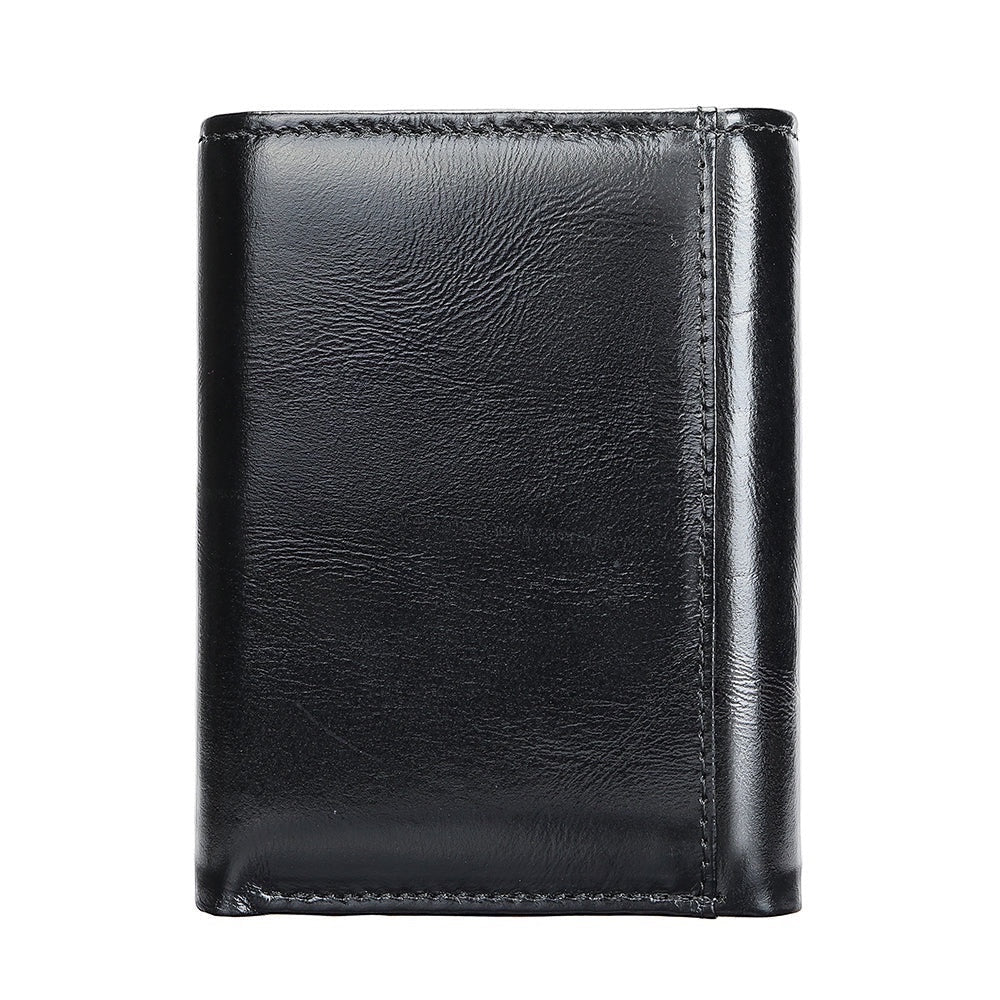 Barcon Getta Inc black genuine leather 2-way folder wallet with 10 card slots, 2 bill compartments, and ID window.