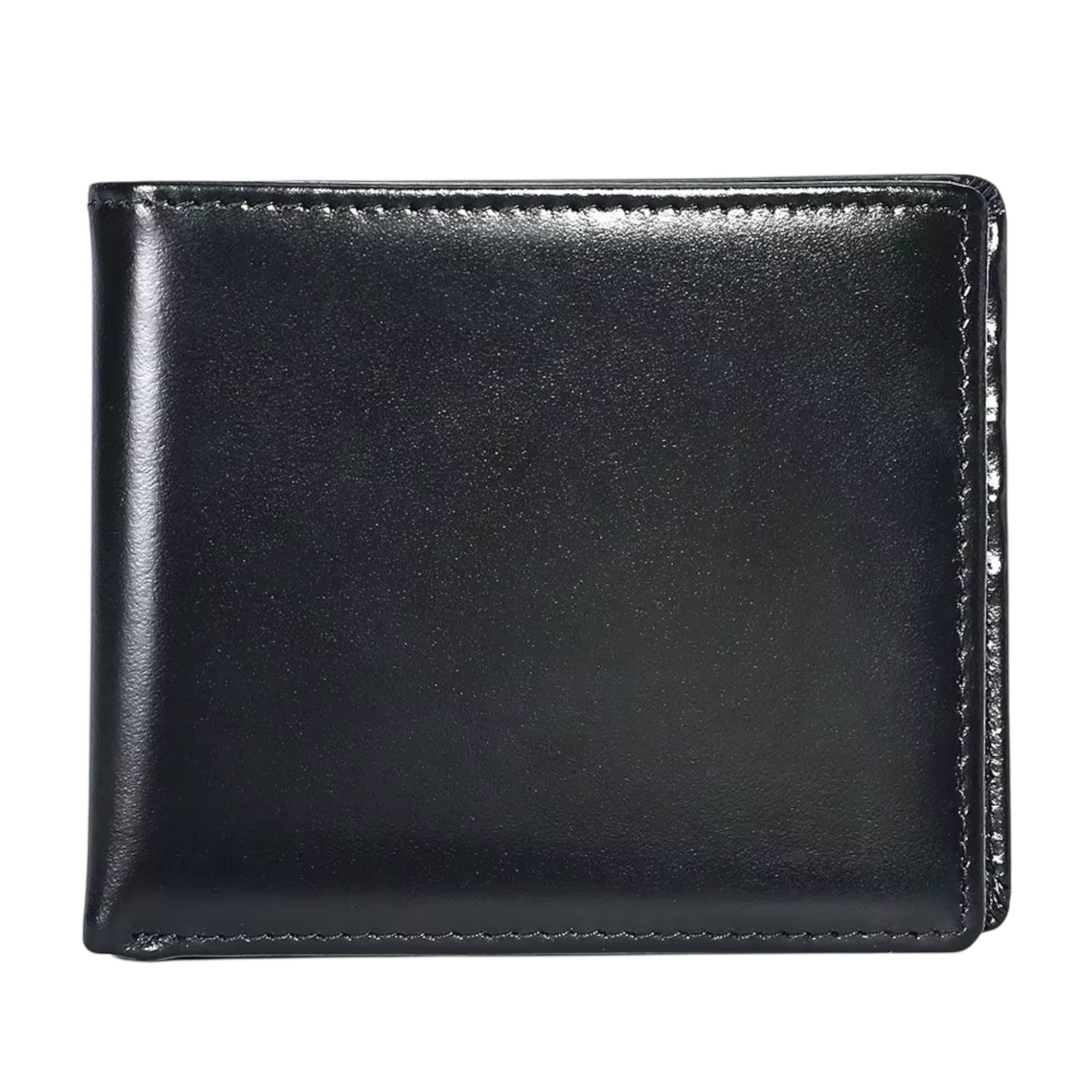 Barcon Getta Inc black full grain leather bi-fold wallet with 8 card slots, bill compartments, and ID window.