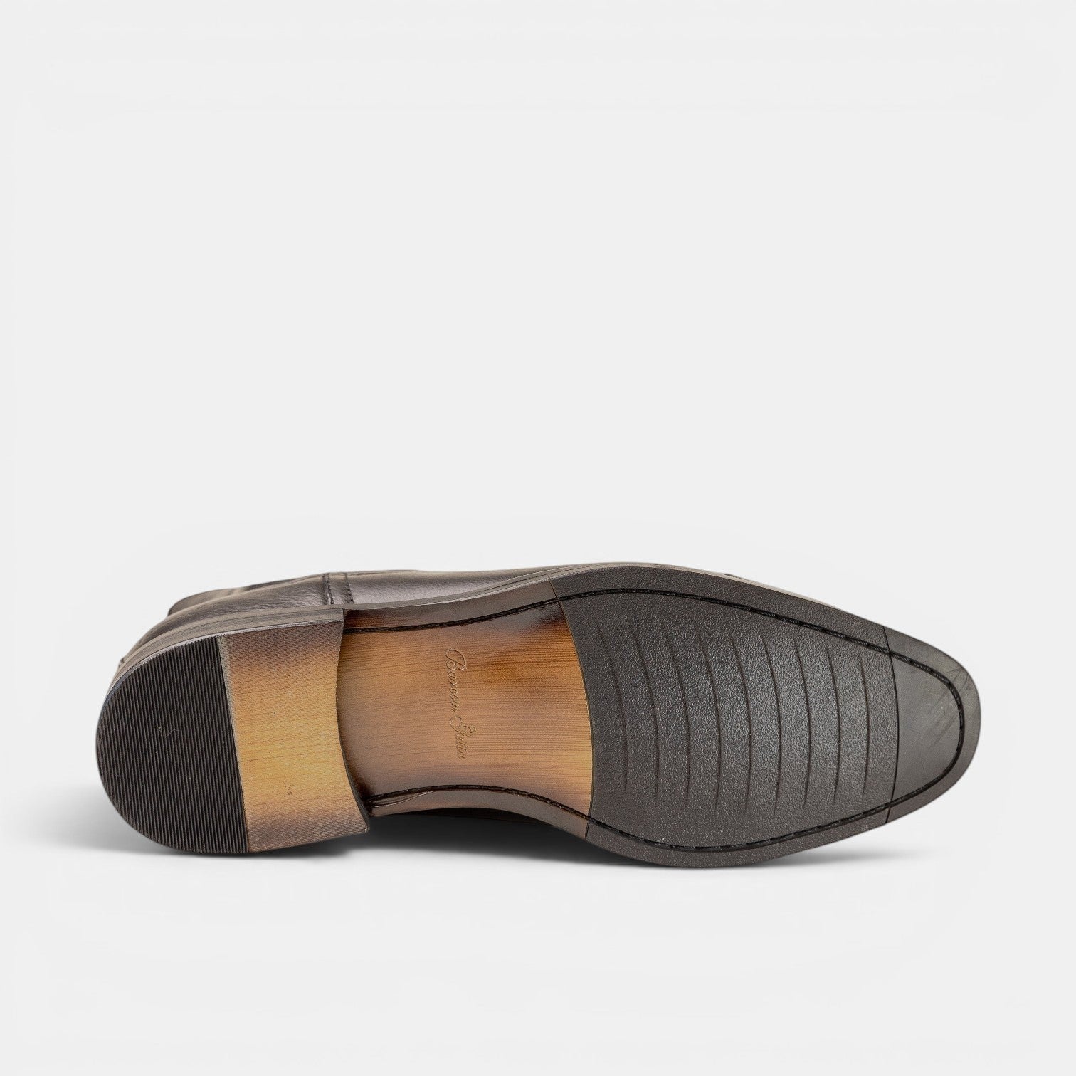 Barcon Getta Inc ADDIS ABABA brown leather Chelsea boot with cap toe and elasticated side panels.
