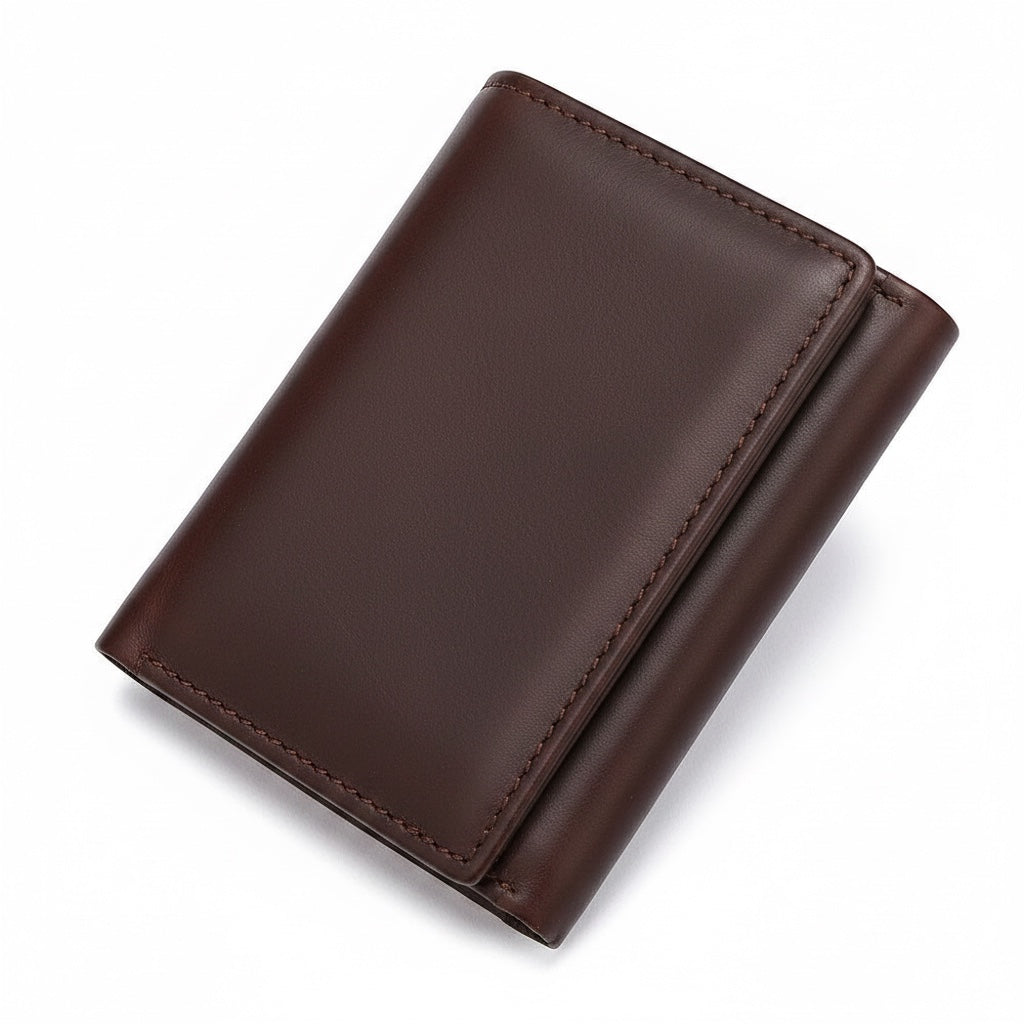 Barcon Getta Inc brown genuine leather 2-way folder wallet with 10 card slots and ID window.