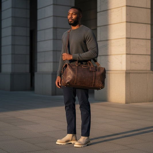 Barcon Getta Getaway Duffel Travel  Bag- Dark Coffee - Full Grain Leather Business Travel Lifestyle