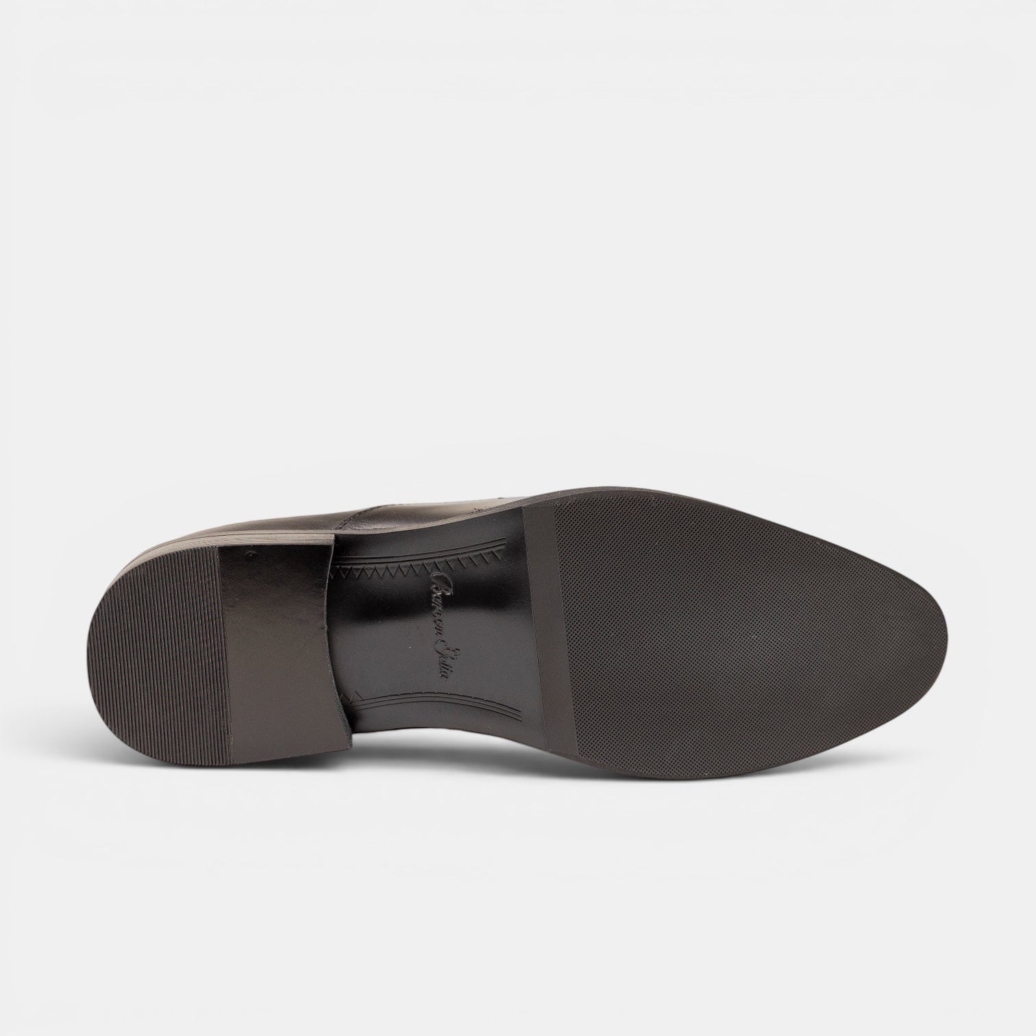 Barcon Getta Inc KUMASSI tassel loafer in espresso brown full-grain leather with a mirror-polished finish and rubber sole.