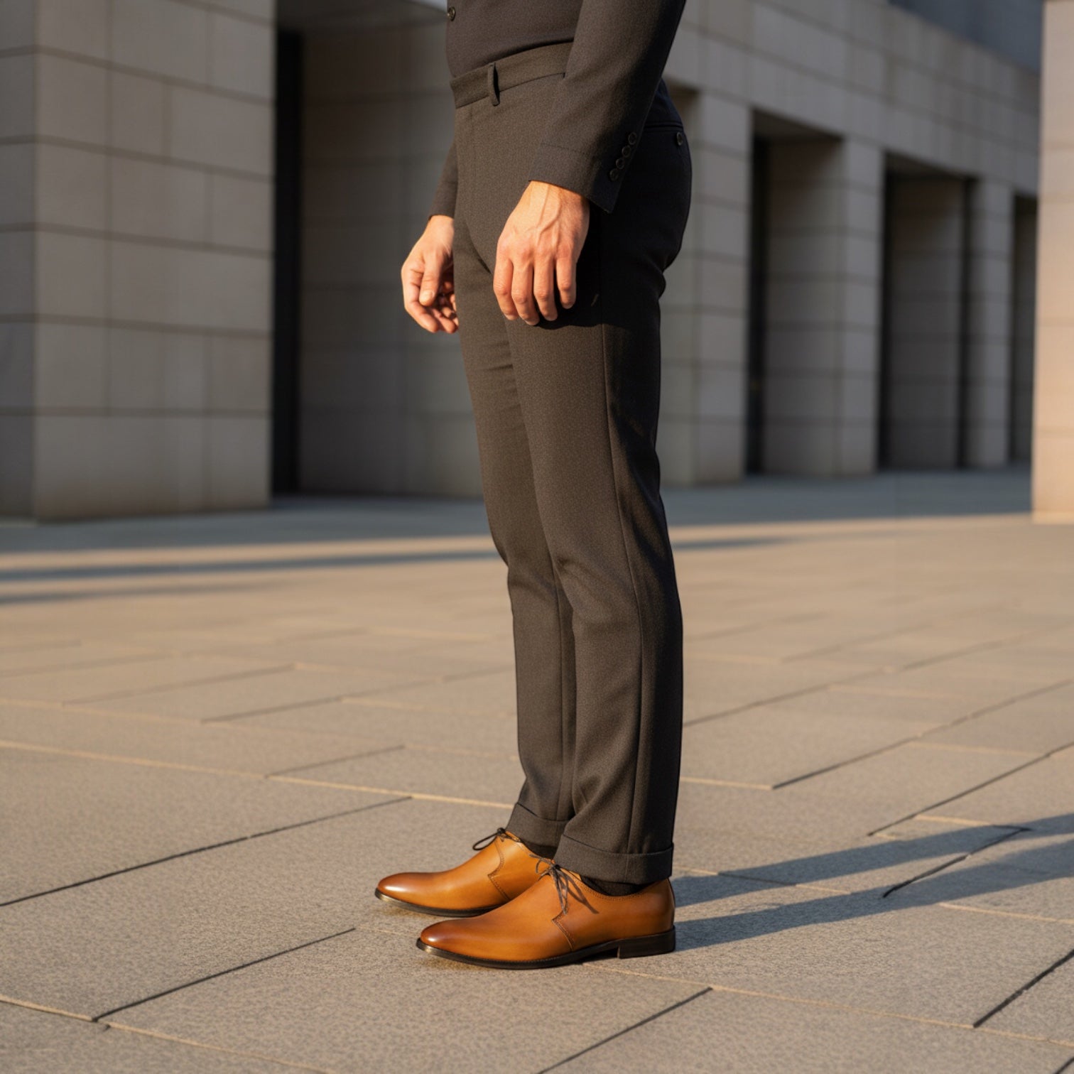 Barcon Getta Inc MALABO amber tan single lace derby dress shoes, plain toe, one eyelet, leather upper and lining.