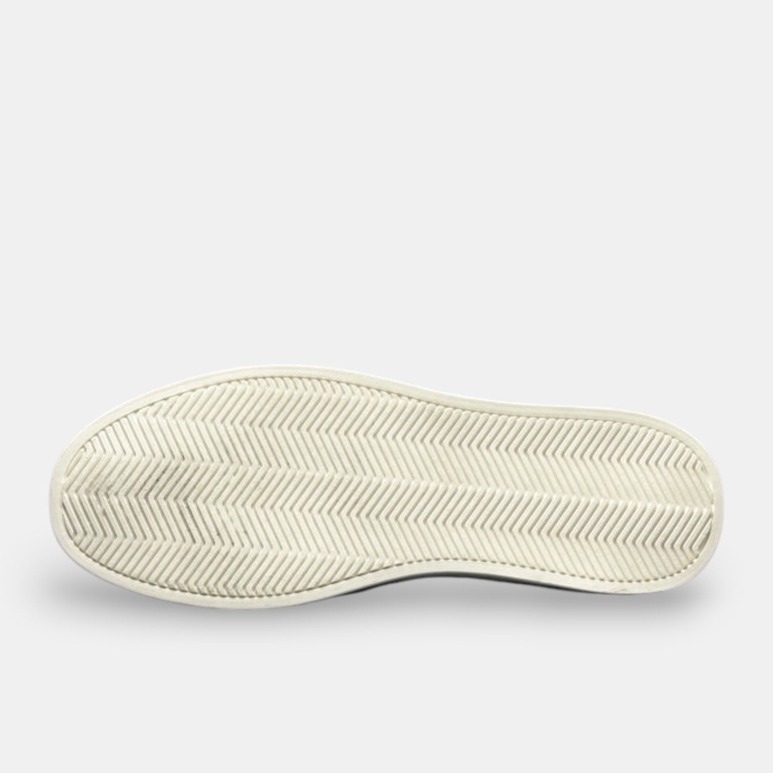 Barcon Getta Inc MEDA LOW TOP SUEDE sneaker sole with herringbone tread and white midsole.