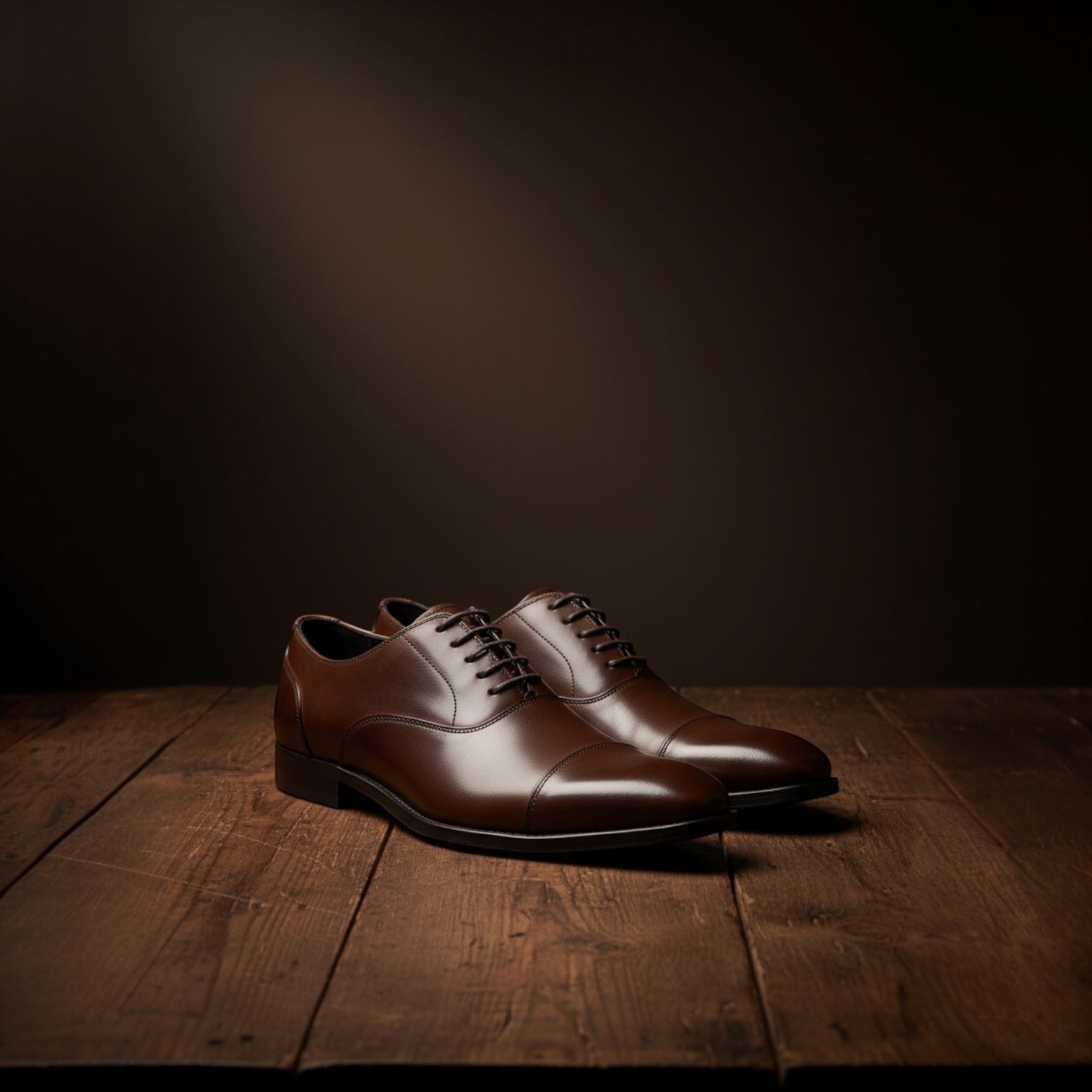 Barcon Getta Inc MOGADISHU burnished brown full grain leather cap toe Oxford dress shoes with closed lacing.