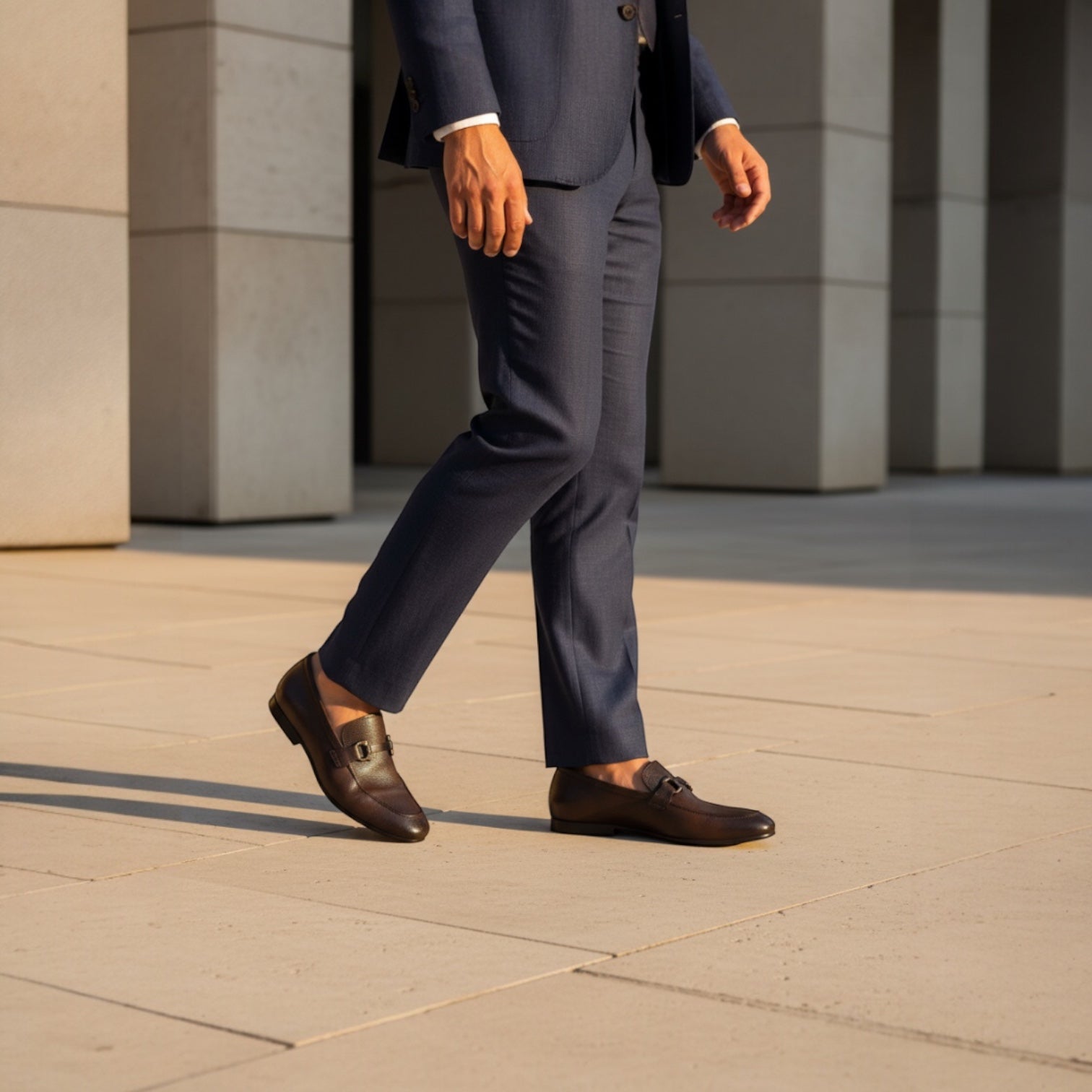 Barcon Getta Inc NAMPULA textured espresso brown full grain leather horsebit loafers with gunmetal hardware.