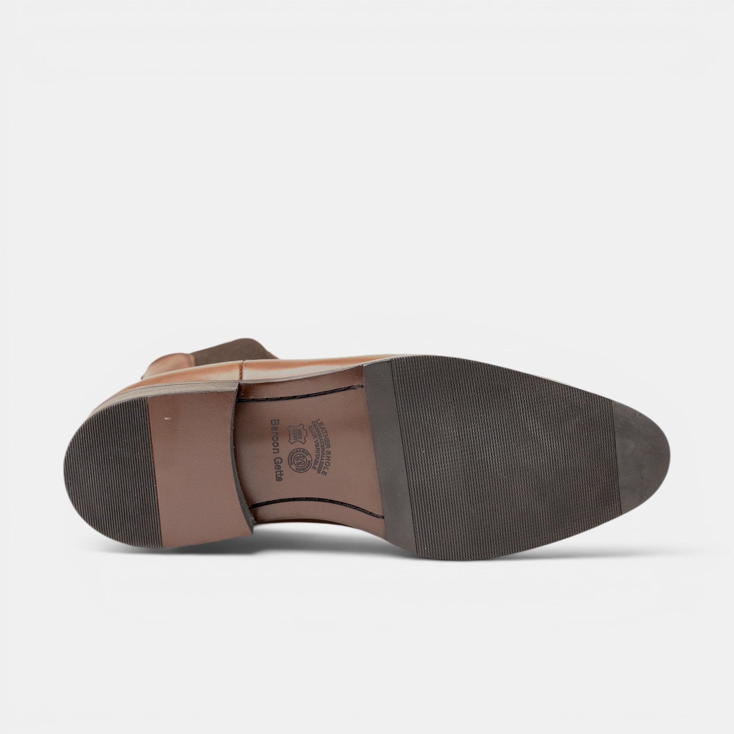Barcon Getta Inc tan leather Chelsea boots with elasticated side panels and durable sole.