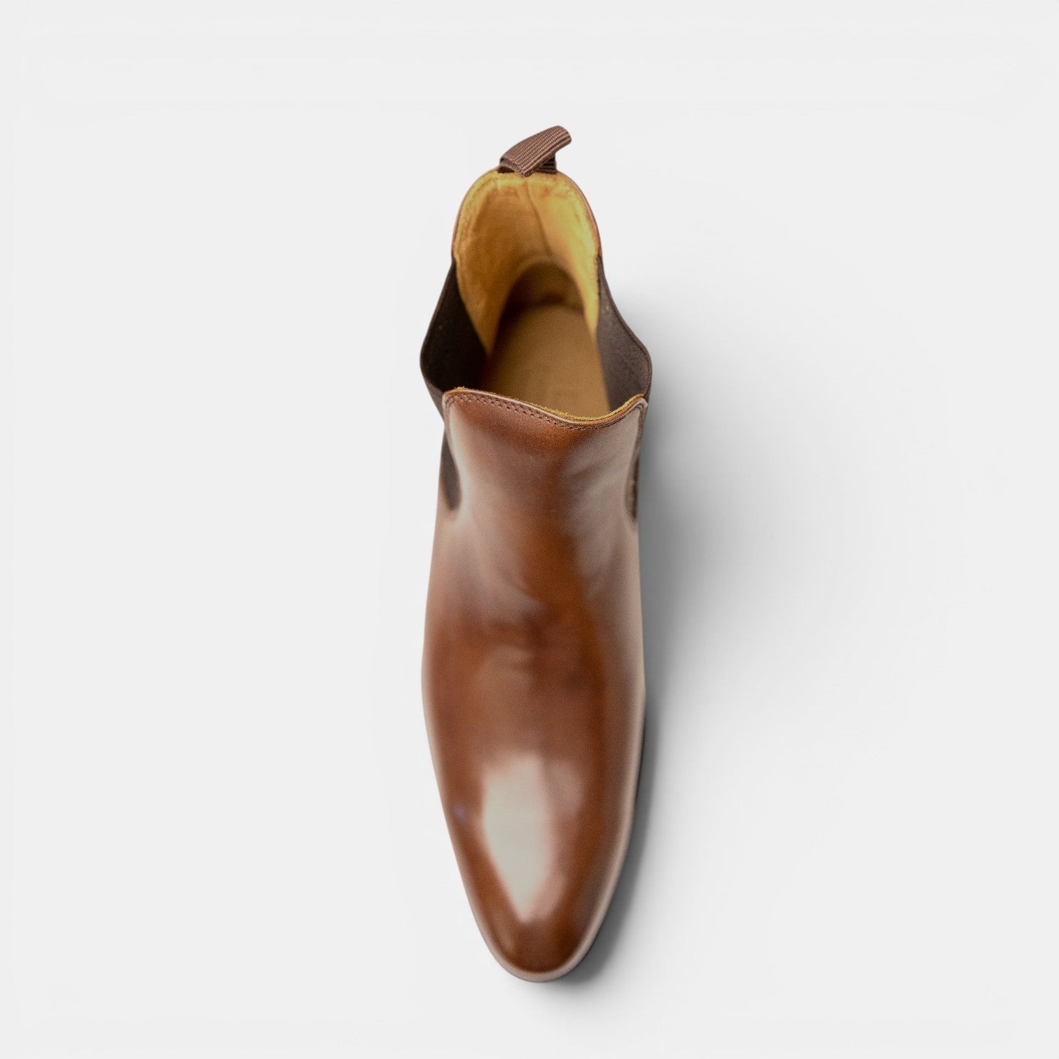 Barcon Getta Inc tan leather Chelsea boots with elasticated side panels and pull tab.