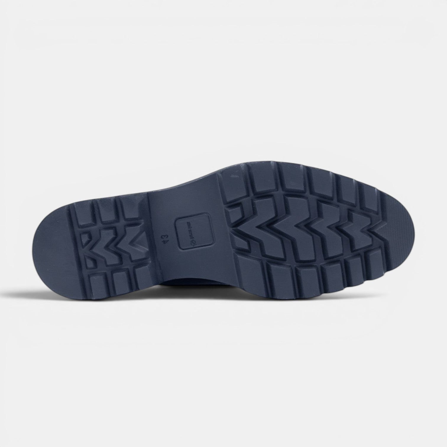 Barcon Getta Inc ATLAS CHUKKA navy blue leather boots with durable lug sole and lace-up closure.