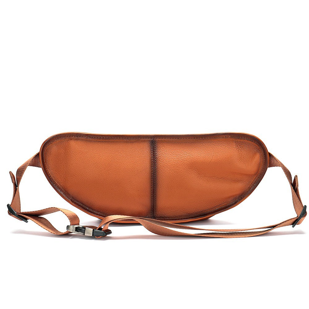 Barcon Getta Inc TANGIER tan genuine leather fanny pack with adjustable strap