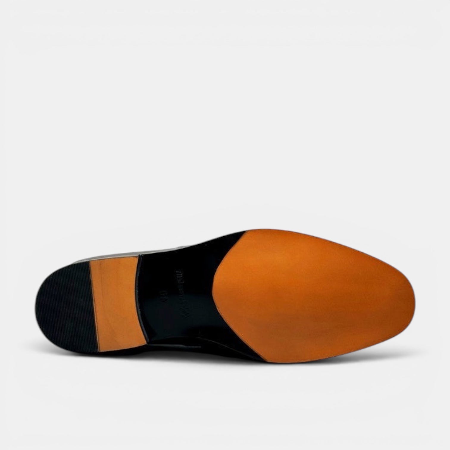 Barcon Getta Inc KINSHASA black leather penny loafers, men's dress shoes with polished finish and refined silhouette.